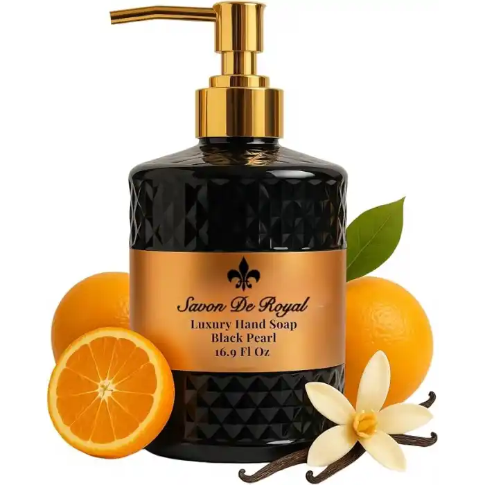 Savon de Royal Luxury Vegan Sıvı Sabun Black Pearl 500 ml, Portakal, Vanilya