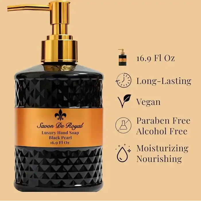 Savon de Royal Luxury Vegan Sıvı Sabun Black Pearl 500 ml, Portakal, Vanilya