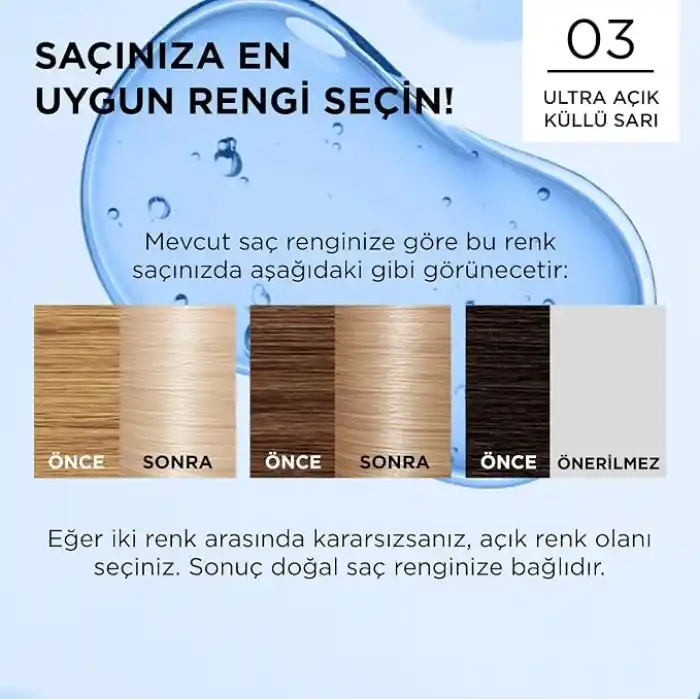 L’Oréal Paris Excellence Creme Saç Boyası - 03 Ultra Açık Küllü Sarı