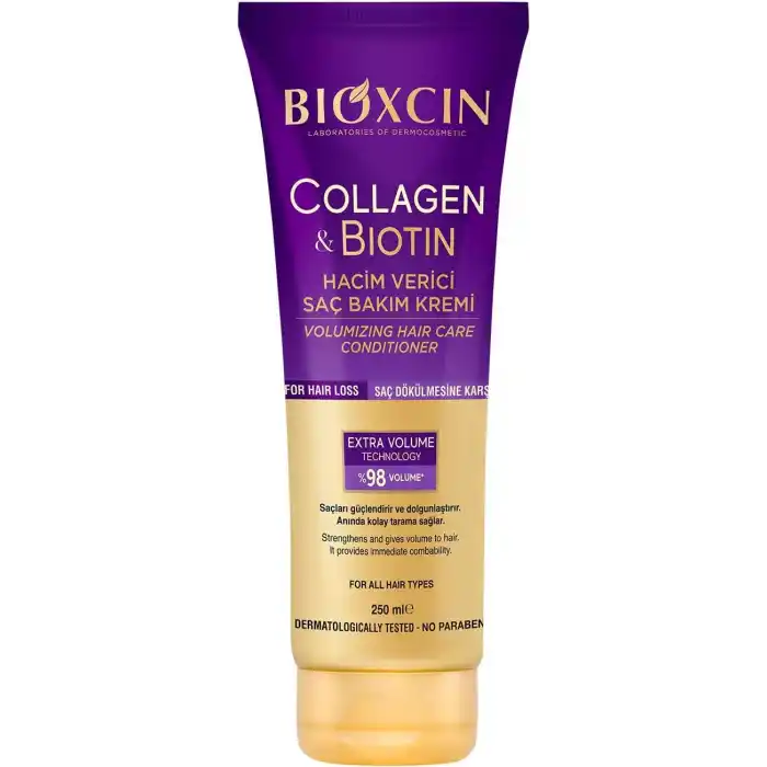 Bioxcin Collagen & Biotin Hacim Veren Saç Bakım Kremi 250 ml – İnce Telli ve Hacimsiz Saçlar İçin Dolgunlaştırıcı ve Nemlendirici Bakım