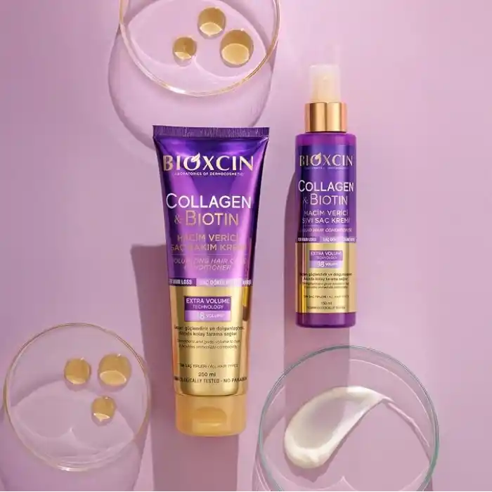 Bioxcin Collagen & Biotin Hacim Veren Saç Bakım Kremi 250 ml – İnce Telli ve Hacimsiz Saçlar İçin Dolgunlaştırıcı ve Nemlendirici Bakım