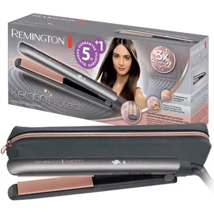 Remington S8598 Keratin Protect Akıllı Saç Düzleştirici, Saç Hasarına Karşı 3 Kat Daha Fazla Koruma için Patentli Isı Koruma Sensörü, Dijital Ekran, 160-230°C