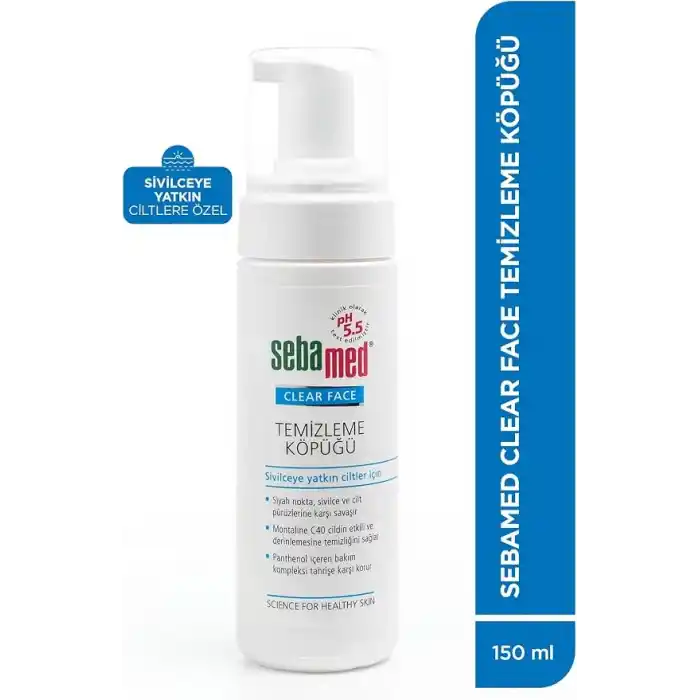 Sebamed Sivilceye Yatkın Yağlı Ciltler İçin Etkili Siyah Nokta Karşıtı Yüz Temizleme Köpüğü 150 ml