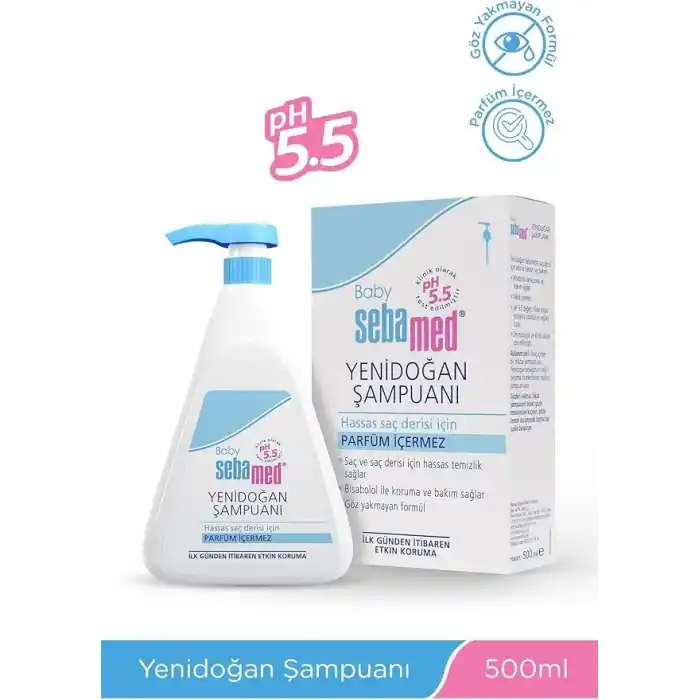 Sebamed Baby pH 5.5 Bisabolol İçerikli Koruma ve Bakım Sağlayan Yenidoğan Bebek Şampuanı 500 ml