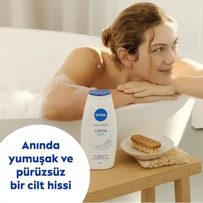 NIVEA Creme Soft Kremsi Dokunuş Banyo ve Duş Jeli 500 ml, Pro-Vitamin,Badem Yağı, Nemlendirme