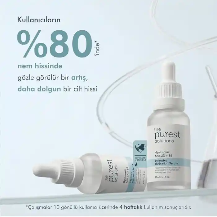 The Purest Solutions, Yoğun Nemlendirme ve Dolgunlaştırıcı etkili, Yenileyici Cilt Bakım Serumu 30 ml (Hyaluronic Acid%2 + B5)