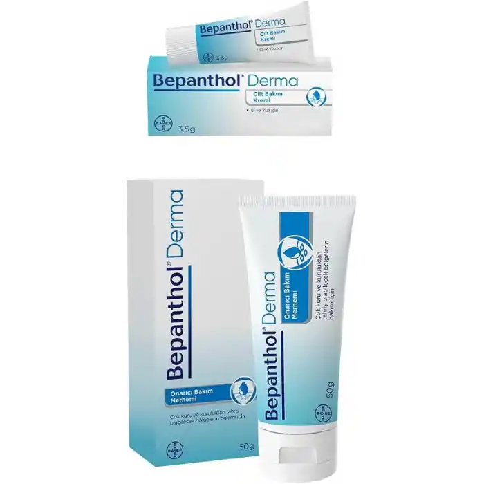 Bepanthol Derma Onarıcı Bakım Merhemi 50 g + 3 Adet Cilt Bakım Kremi 3.5 g