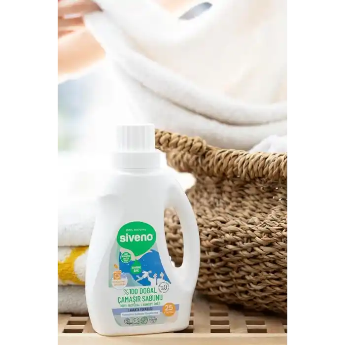 Siveno %100 Doğal Çamaşır Sabunu Bitkisel Deterjan Yumuşatıcı Gerektirmez Konsantre Vegan 750 ml