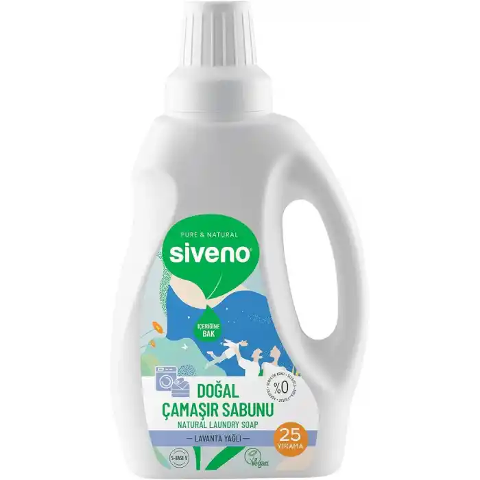 Siveno %100 Doğal Çamaşır Sabunu Bitkisel Deterjan Yumuşatıcı Gerektirmez Konsantre Vegan 750 ml