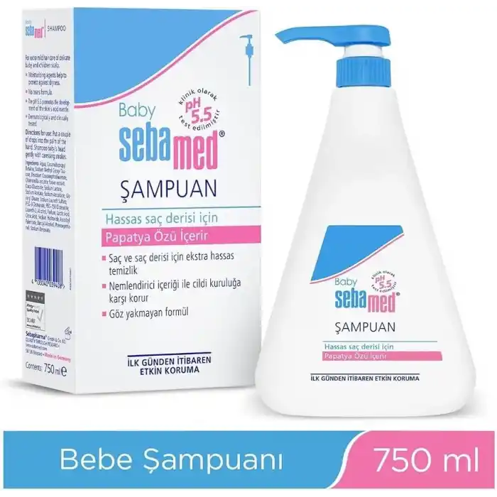 Sebamed Baby pH 5.5 Göz Yakmayan Formül Nemlendirici Etkili Papatya Özütlü Bebek Şampuanı 750 ml
