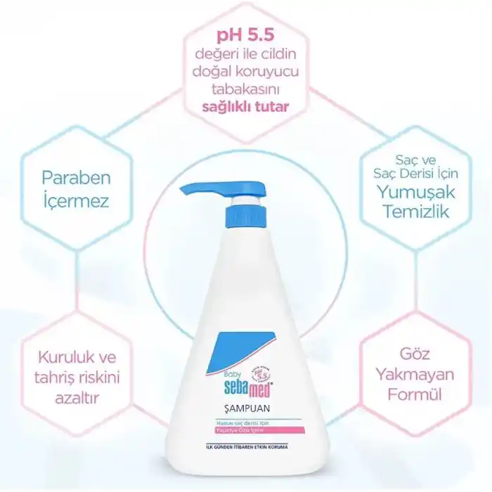 Sebamed Baby pH 5.5 Göz Yakmayan Formül Nemlendirici Etkili Papatya Özütlü Bebek Şampuanı 750 ml