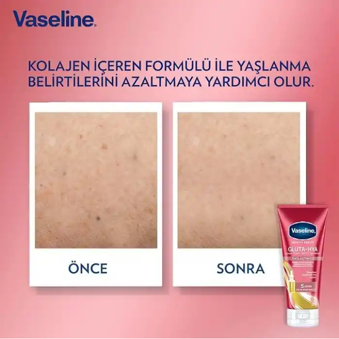 Vaseline Gluta-Hya Serum Etkili Vücut Losyonu, Sıkılaştırıcı, 200 Mililitre