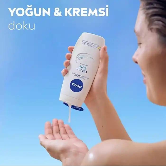 NIVEA Creme Soft Kremsi Dokunuş Banyo Ve Duş Jeli 750 ml, Vücut Nemlendirici, Badem Yağı, Pürüzsüz Cilt