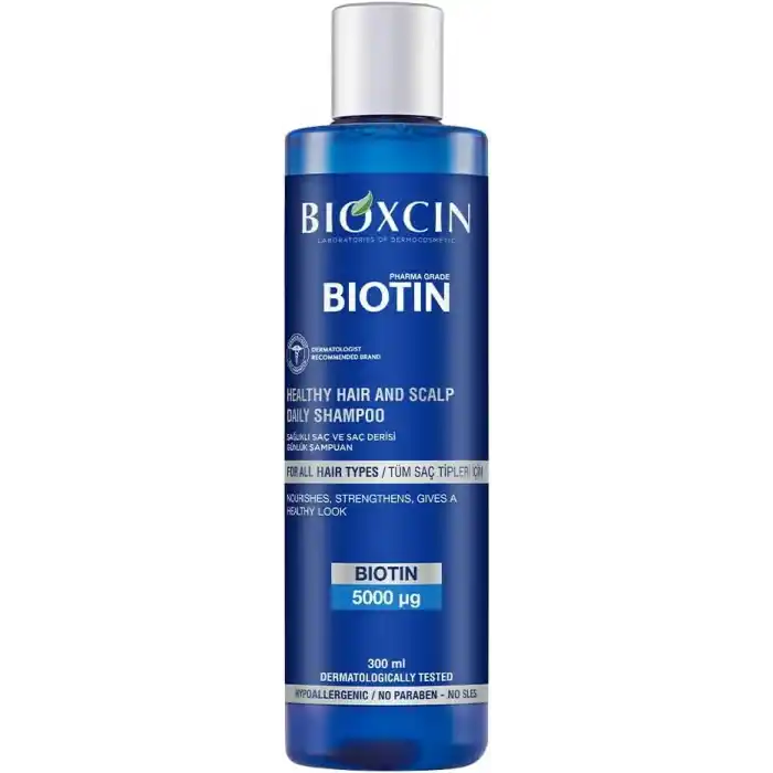 Bioxcin Biotin Dökülme Karşıtı Şampuan – 300 ml – Biotin, Çinko, B Vitamin Kompleksi ve Termal Su İçerikli – Saç Dökülmesine Karşı Etkili Bakım