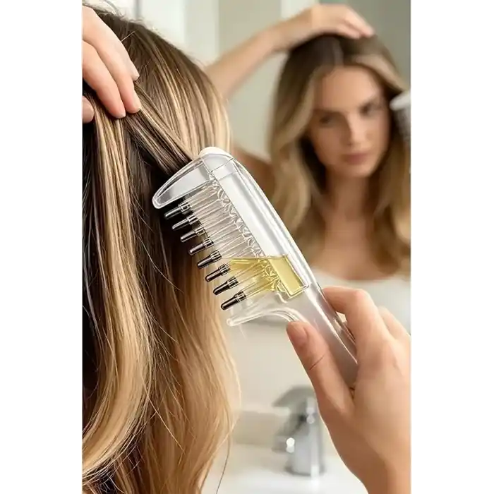 DUFFA Serum Dağıtıcılı Saç Bakım Tarağı - Saç Kökü Besleyici ve Masaj Etkili Yağ Aplikatörü - Saç Bakım Fırçası
