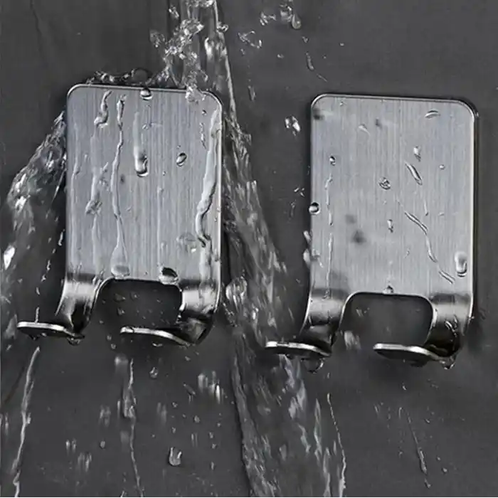 Kyro tech 2Li Paslanmaz Çelik Metal Banyo Jilet ve Traş Bıçağı Tutucu, Kendinden Yapışkanlı, Çift Askılı, Delme Gerektirmez, Su Geçirmez, Nemli Ortama Dayanıklı, Fayans, Mermer, Cam, Ahşap Uyumlu