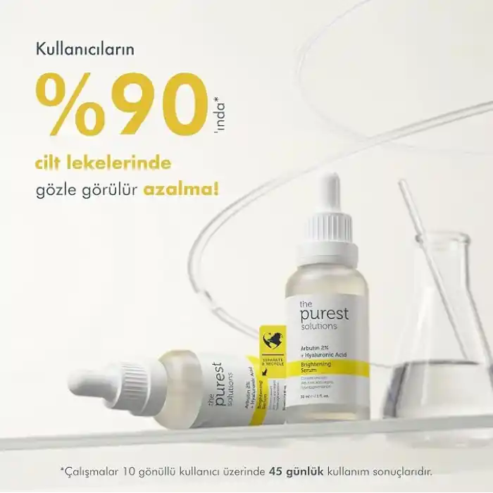 The Purest Solutions, Leke Karşıtı ve Leke Görünümü Önleyici Arbutin Cilt Bakım Serumu 30 ml (Arbutin%2 + Hyaluronic Acid)