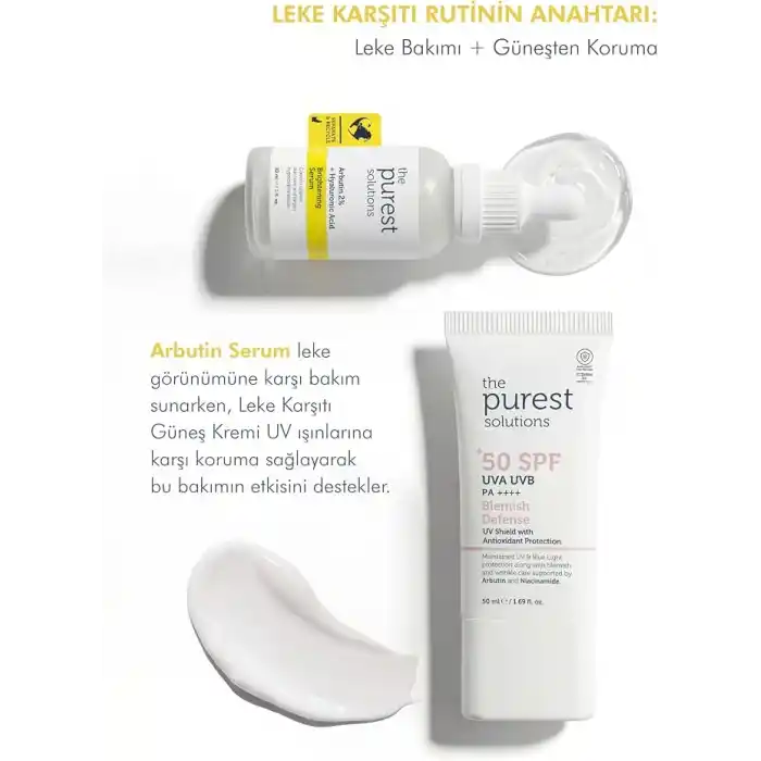 The Purest Solutions, Leke Karşıtı ve Leke Görünümü Önleyici Arbutin Cilt Bakım Serumu 30 ml (Arbutin%2 + Hyaluronic Acid)