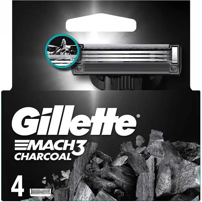 Gillette Mach3 Charcoal Yedek Tıraş Bıçağı 4lü