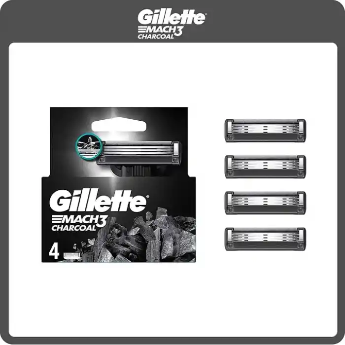 Gillette Mach3 Charcoal Yedek Tıraş Bıçağı 4lü