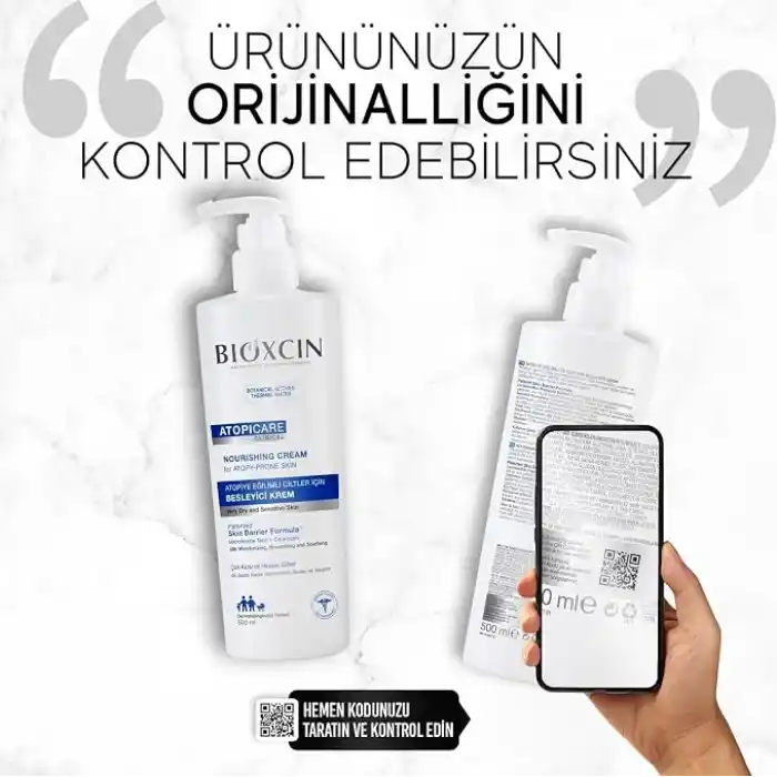Bioxcin Atopicare Besleyici Krem – Atopiye Eğilimli ve Kuru Ciltler İçin – 500 ml – Seramid Kompleksli, Prebiyotik & Skualen İçerikli Nemlendirici Bakım Kremi