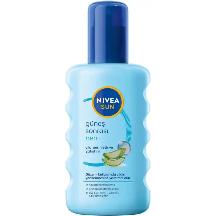 NIVEA SUN Ferahlatıcı Güneş Sonrası Vücut Spreyi 200ml, Nemlendirici, Aloe Vera, Hyaluron