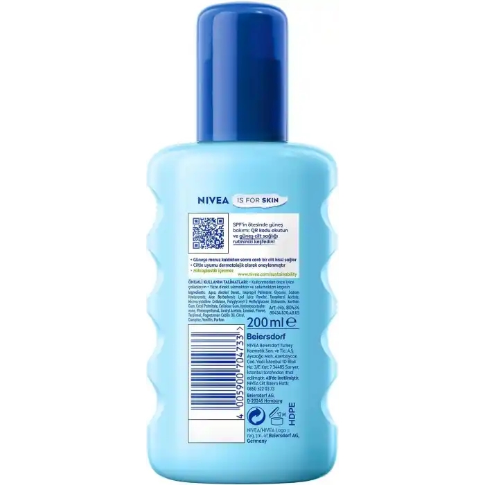 NIVEA SUN Ferahlatıcı Güneş Sonrası Vücut Spreyi 200ml, Nemlendirici, Aloe Vera, Hyaluron