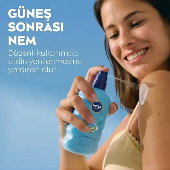NIVEA SUN Ferahlatıcı Güneş Sonrası Vücut Spreyi 200ml, Nemlendirici, Aloe Vera, Hyaluron