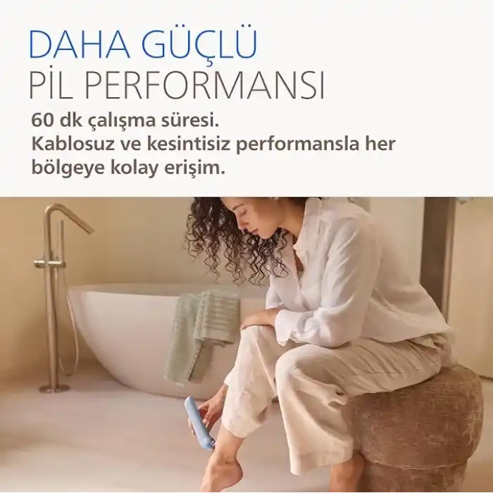 Philips Epilatör Serisi 8000, Kablosuz, Islak ve Kuru Kullanım, ProGuide, LED Işık, 60 Dakika Pil Ömrü, BRE708/05