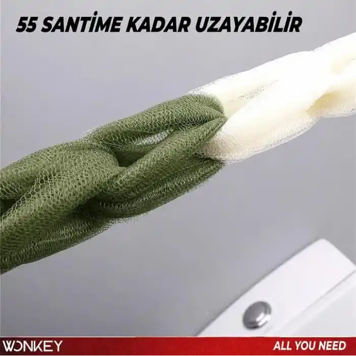 WONKEY - Uzun Esnek Duş Lifi, Sırt Ovma Kesesi, Yumuşak Banyo Lifi, Ovma Süngeri, Kadınlar ve Erkekler için Sırt Ovma için Kese, Peeling ve Hamam Kesesi (1 Adet)