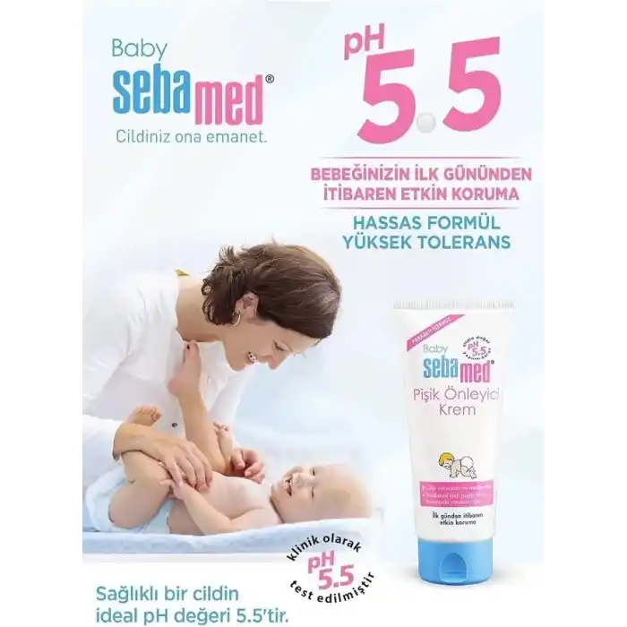 Sebamed Baby pH 5.5 Yoğun Nemlendirici Etkili Pantenol İçerikli Koruyucu Bebek Pişik Önleyici Krem 100 ml