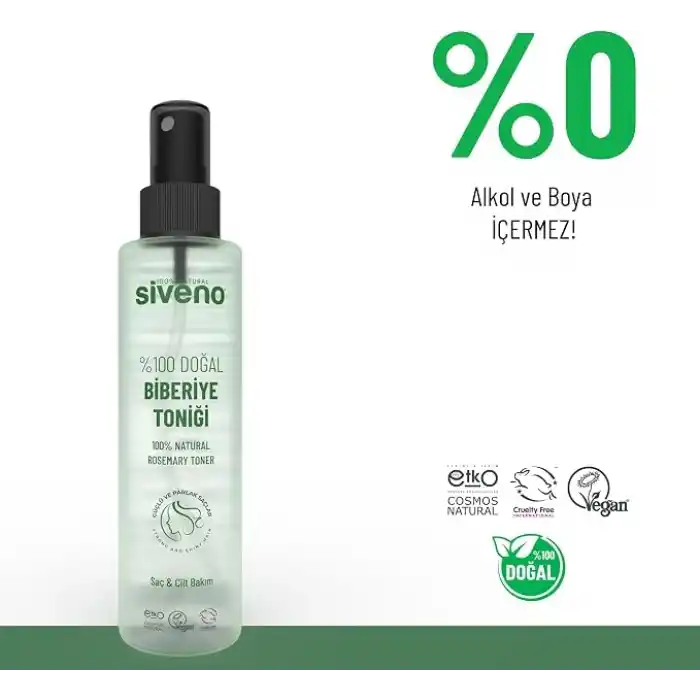 Siveno%100 Doğal Biberiye Suyu Saç Dökülmesi Karşıtı ve Hızlı Saç Uzatma Etkili Saç Toniği 150 ml
