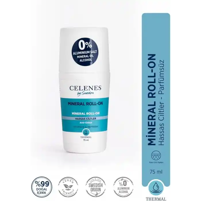 Celenes By Sweden Mineral Hassas Ciltler için Parfümsüz Roll-on, CEL.THE 5160007