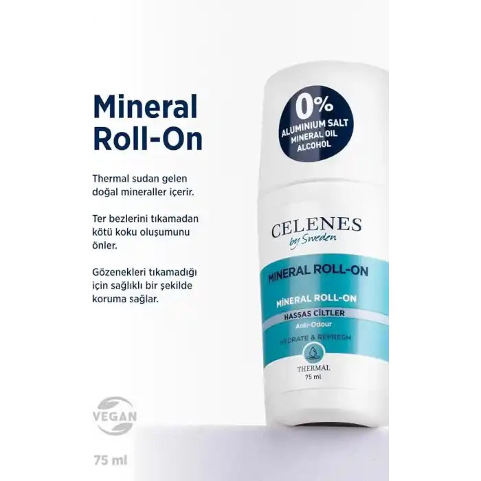 Celenes By Sweden Mineral Hassas Ciltler için Parfümsüz Roll-on, CEL.THE 5160007