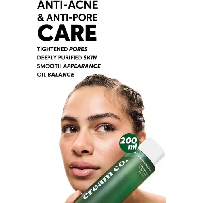 Cream Co. Akne & Siyah Nokta Karşıtı Gözenek Sıkılaştırıcı BHA/PHA Niacinamide Salisilik Asit Tonik 200 ml
