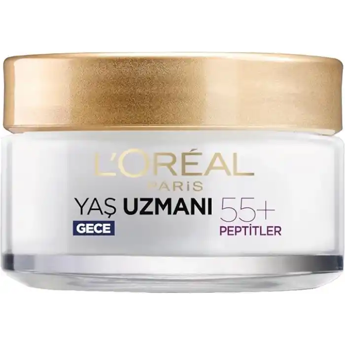 LOreal Paris Yaş Uzmanı 55+ Kırışıklık Karşıtı Yenileyici Gece Kremi