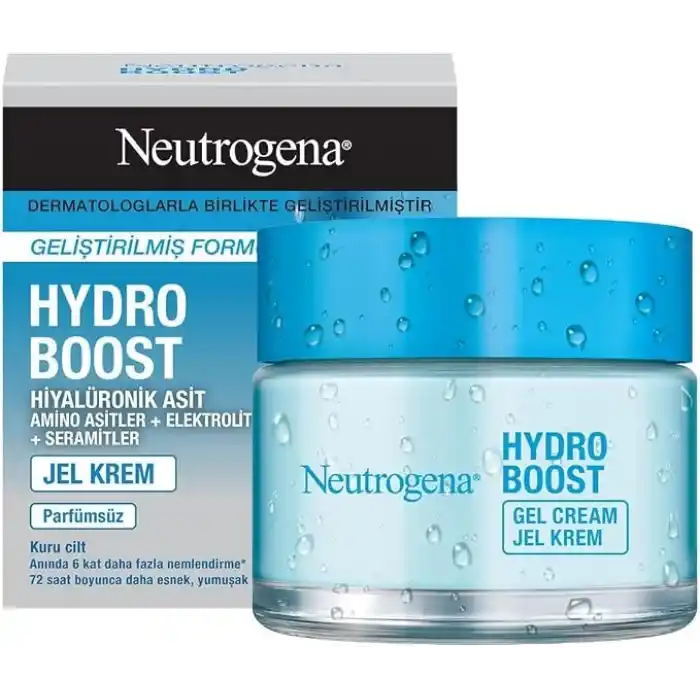Neutrogena – Hydro Boost Jel-Krem (50 ml kavanoz) — Hyalüronik asit ve bitkisel trehaloz içeren hassas ciltler için nemlendirici krem — Taze ve ışıltılı bir cilt için nemlendirici jel