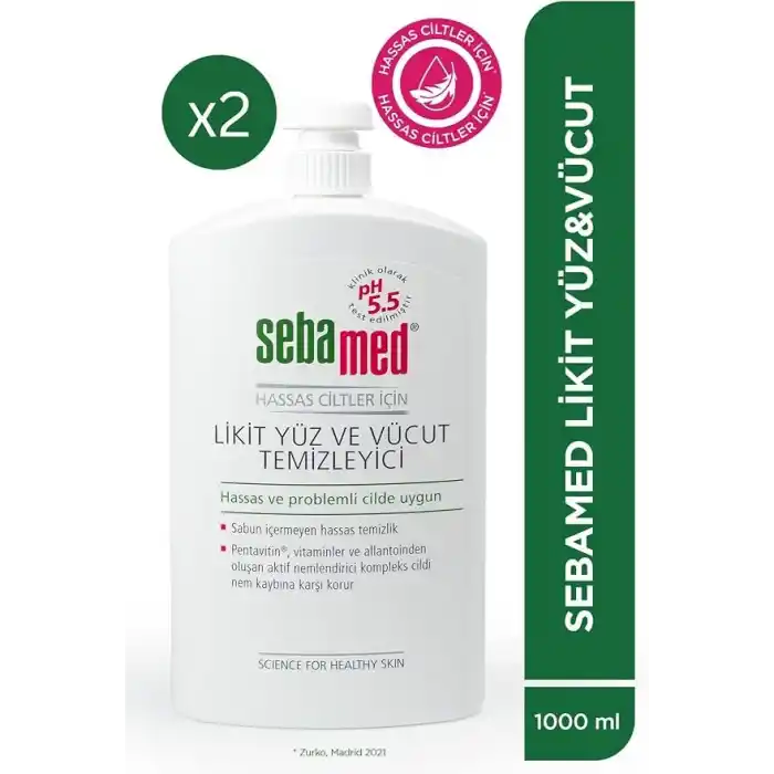 Sebamed Likit Yüz ve Vücut Temizleme Jeli 1000 ml X 2 Adet