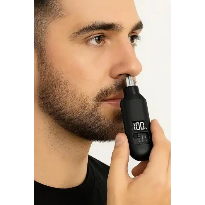 Busstier Burun Kılı Makinesi, Mini Taşınabilir Ağrısız Tüy Alma, Hassas Kaş Düzeltici, Çift Taraflı Bıçaklı Sessiz Kesim, LED Güç Göstergeli, USB Şarjlı, Temizlik Fırçası ve Şarj Kablosu Dahil, Seyaha