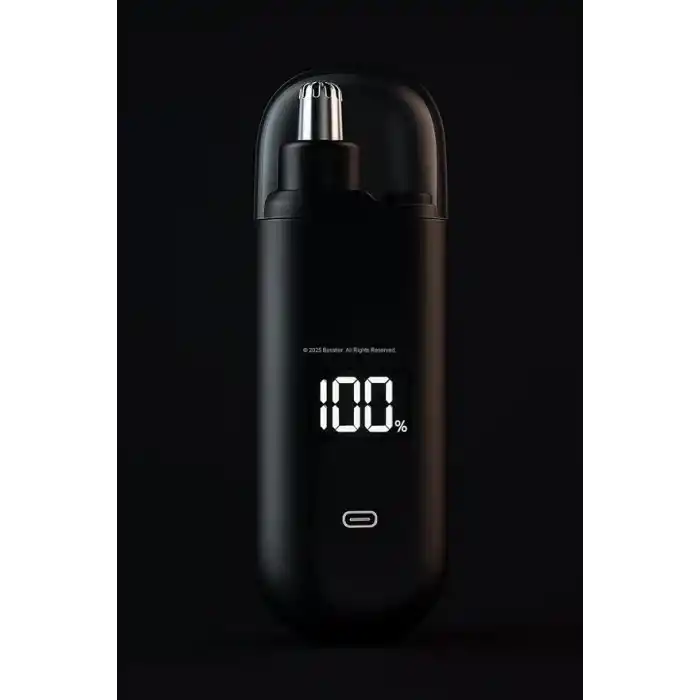 Busstier Burun Kılı Makinesi, Mini Taşınabilir Ağrısız Tüy Alma, Hassas Kaş Düzeltici, Çift Taraflı Bıçaklı Sessiz Kesim, LED Güç Göstergeli, USB Şarjlı, Temizlik Fırçası ve Şarj Kablosu Dahil, Seyaha