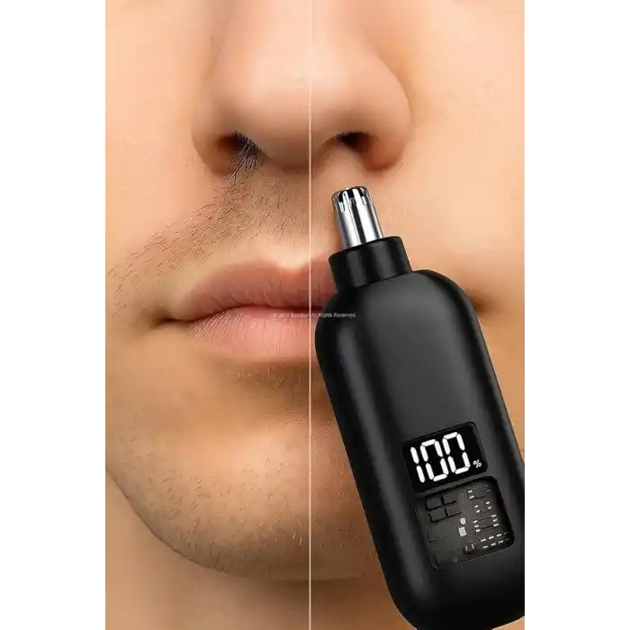 Busstier Burun Kılı Makinesi, Mini Taşınabilir Ağrısız Tüy Alma, Hassas Kaş Düzeltici, Çift Taraflı Bıçaklı Sessiz Kesim, LED Güç Göstergeli, USB Şarjlı, Temizlik Fırçası ve Şarj Kablosu Dahil, Seyaha