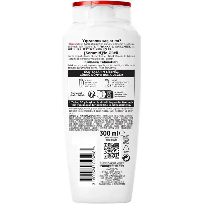 LOréal Paris Elseve Komple Onarıcı 5 Yapılandırıcı Bakım Şampuanı 300 ml
