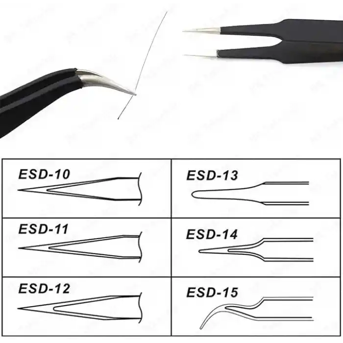 Antistatik Cımbız Seti, Profesyonel Antistatik Cımbız Seti 6 Parça, Elektronik Cımbız, Esd Cımbız Takımı 6 Parça, Antistatik Cımbızlar
