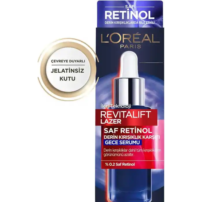 LOreal Paris Revitalift Lazer Saf Retinol Gece Serumu 1 Paket (1 x 30 ml)