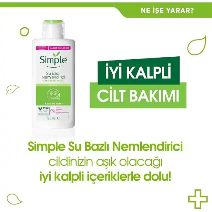 Simple Kind To Skin Su Bazlı Nemlendirici 12 Saate Kadar Etklili Hassas Ciltler İçin 125 ml