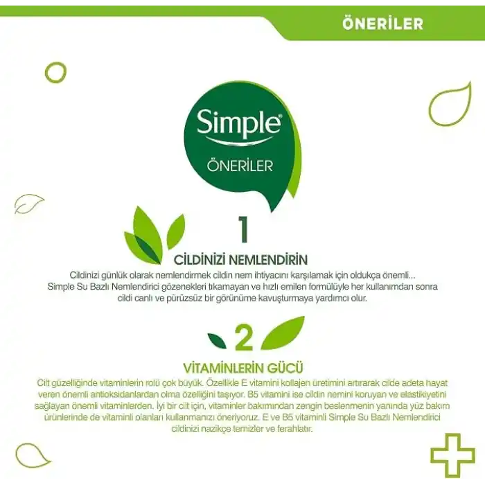 Simple Kind To Skin Su Bazlı Nemlendirici 12 Saate Kadar Etklili Hassas Ciltler İçin 125 ml
