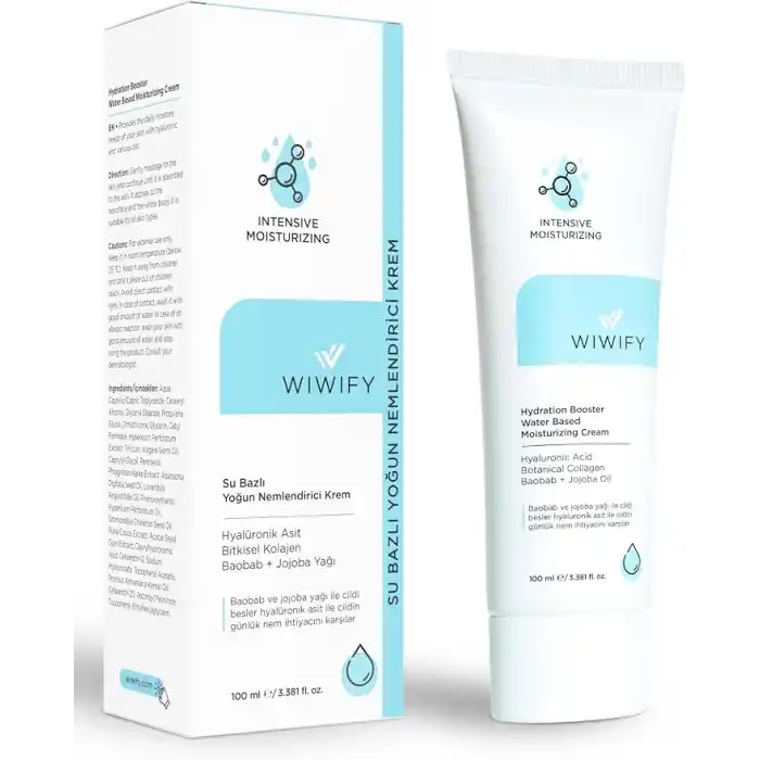 WIWIFY Su Bazlı Yoğun Nemlendirici Krem 100 ml Hydration Booster Daily Moisturizing Cream 24 Saat Etkili