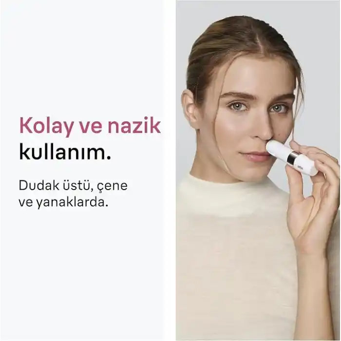 Braun Mini Yüz Tüy Alma Cihazı, hızlı ve nazik, FS1000, Beyaz