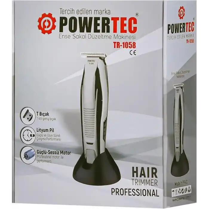 POWERTEC TR-1058 Saç Sakal Ense Vücut Tıraş Makinesi