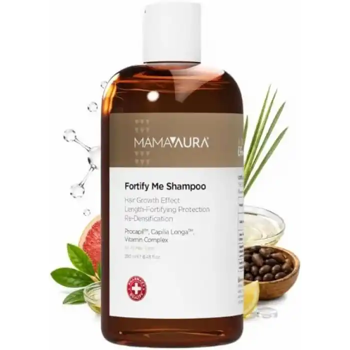 Mamaaura Fortify Me Shampoo, Saç Dökülme Görünümünü Azaltmaya Yardımcı, Procapil ve Capilia Longa İçeren Saç Kökü Güçlendirici Şampuan, 250 ml